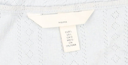 Mama Women's Blue Maternity Wrap T-Shirt L