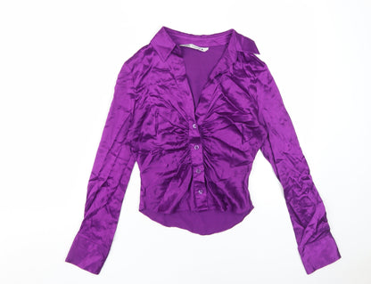 Womens UK Size 6 Zara Purple Basic Blouse