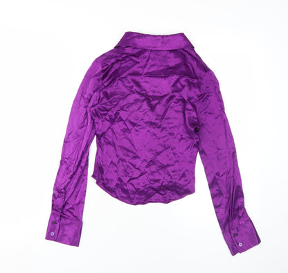 Womens UK Size 6 Zara Purple Basic Blouse