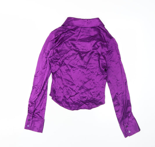 Womens UK Size 6 Zara Purple Basic Blouse