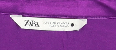 Womens UK Size 6 Zara Purple Basic Blouse
