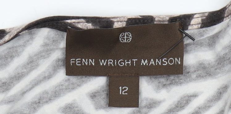 Fenn Wright Manson Women's Black Geometric Wrap Dress - Size 12