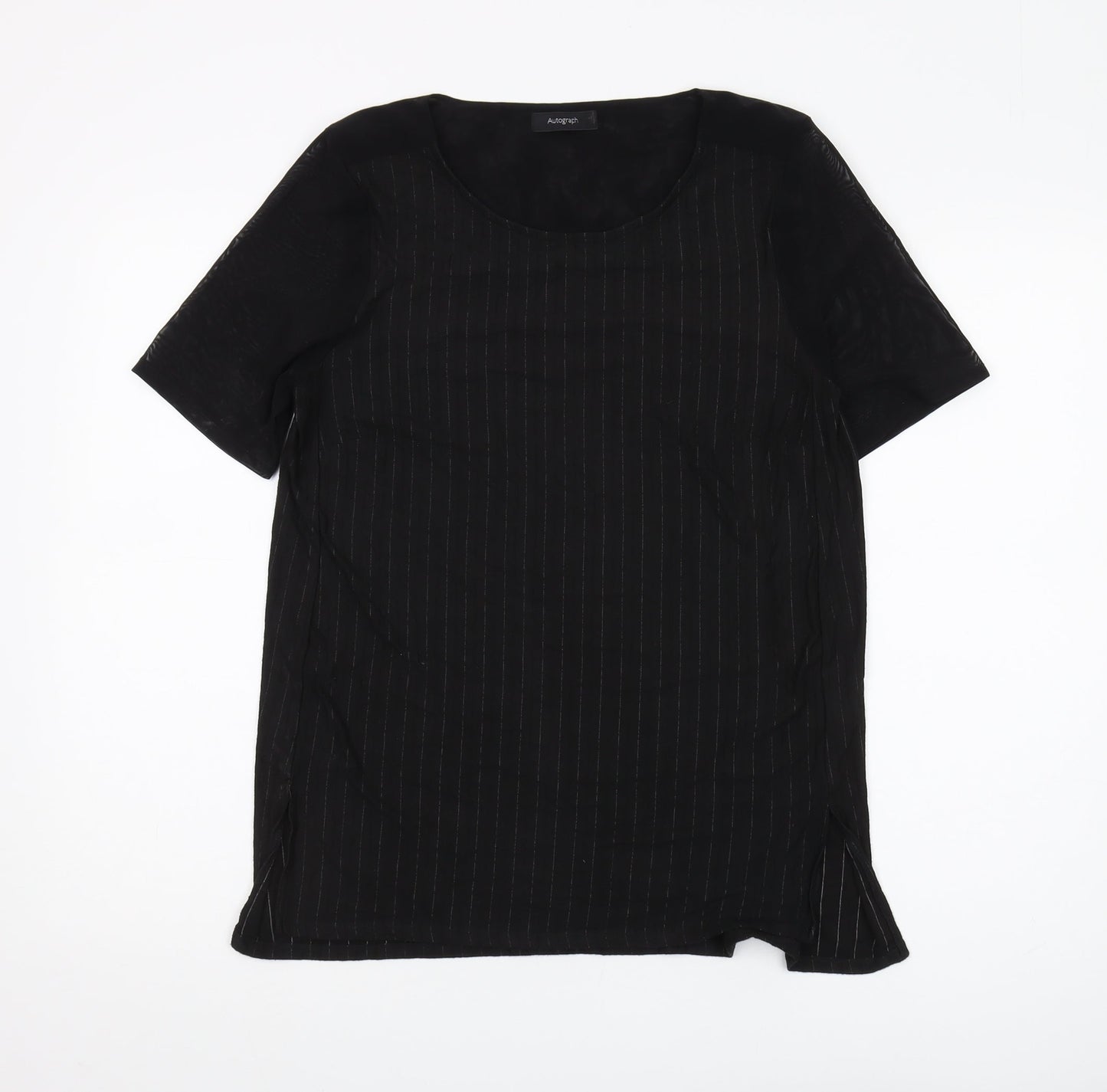 Womens UK Size 12 Marks and Spencer Black Basic T-Shirt