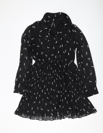 Influence Women's Black Animal Print Shirt Dress