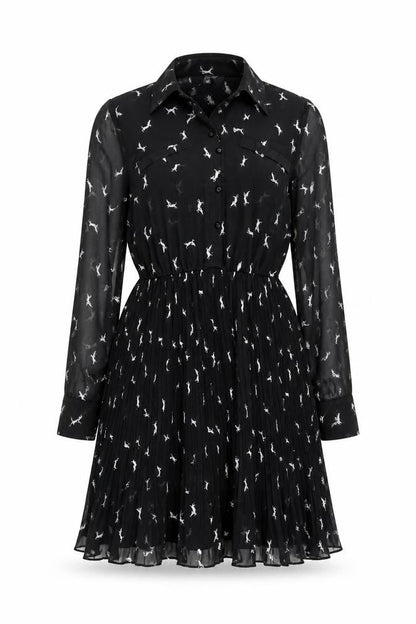 Influence Women's Black Animal Print Shirt Dress