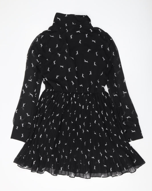 Influence Women's Black Animal Print Shirt Dress