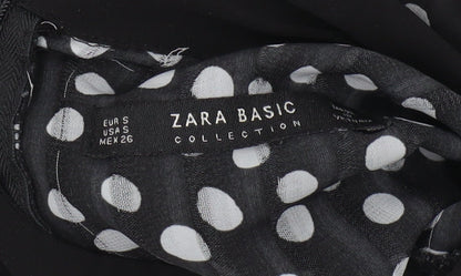 Womens UK Size S Zara Black Camisole Blouse