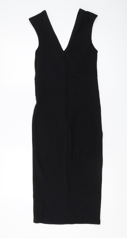 Miss Selfridge Women Black Size 8 Sheath Dress