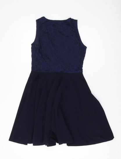 Mela London Women's Blue Fit & Flare Dress, Size 10