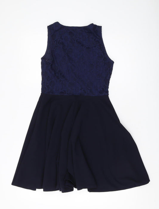 Mela London Women's Blue Fit & Flare Dress, Size 10