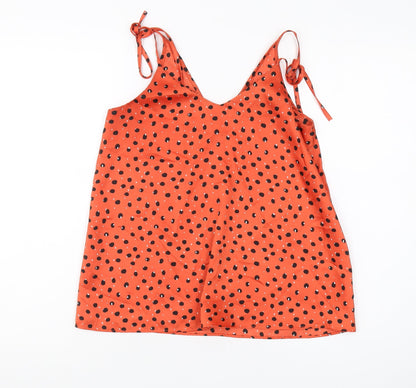 Womens UK Size 8 River Island Orange Camisole Tank