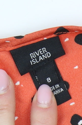 Womens UK Size 8 River Island Orange Camisole Tank
