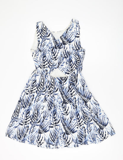 Jack Wills Women's Fit & Flare Multicolour Dress Size 8