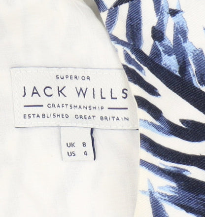 Jack Wills Women's Fit & Flare Multicolour Dress Size 8