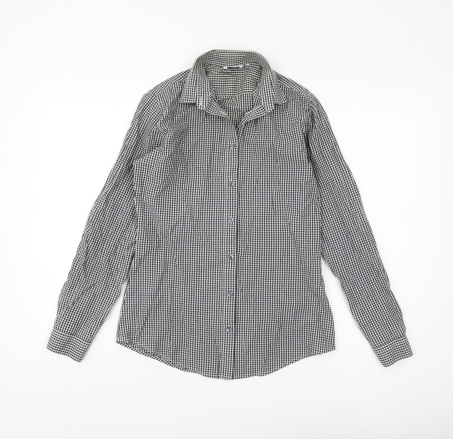 Womens UK Size 8 Disley Black Classic Button-Up