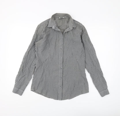 Womens UK Size 8 Disley Black Classic Button-Up