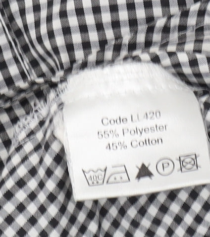 Womens UK Size 8 Disley Black Classic Button-Up