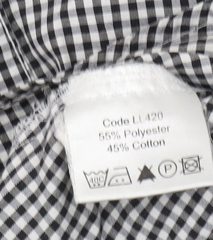 Womens UK Size 8 Disley Black Classic Button-Up