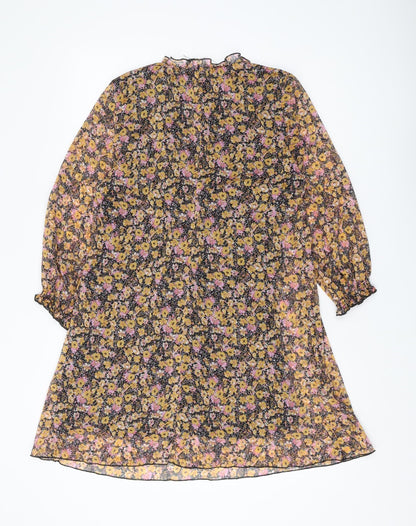 Zara Women's Multicoloured Floral Shift Dress M