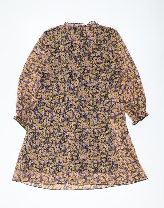 Zara Women's Multicoloured Floral Shift Dress M