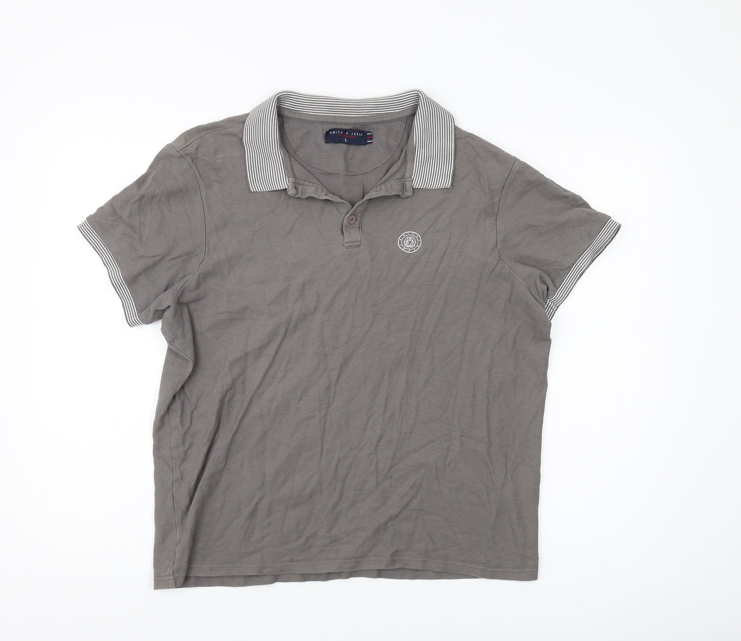 Smith & Jones Men's Grey Polo Shirt L Classic Summer