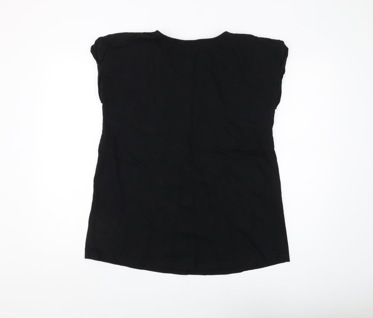 Womens UK Size M JoJo Maman Bébé Black Basic T-Shirt