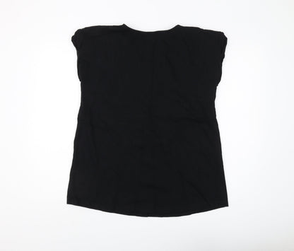 Womens UK Size M JoJo Maman Bébé Black Basic T-Shirt
