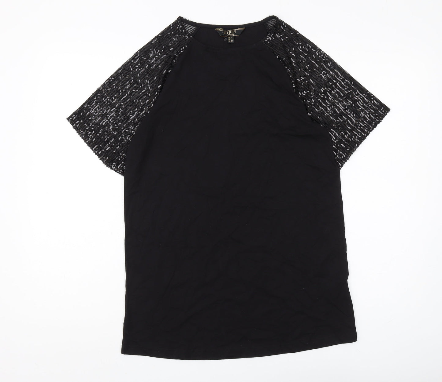 Womens UK Size 6 Lipsy Black  T-Shirt