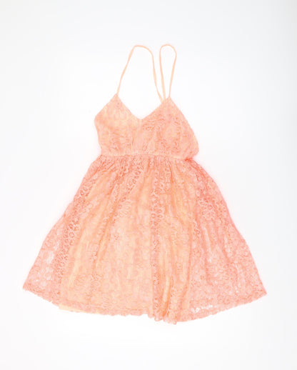 River Island Pink Lace Slip Dress Teens Size 6