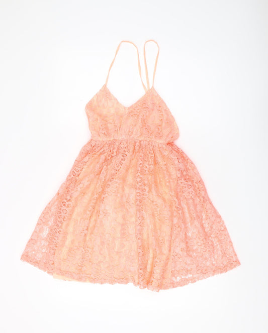 River Island Pink Lace Slip Dress Teens Size 6