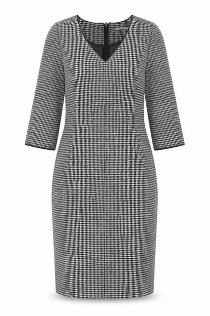 Oui Women's Black Houndstooth Pencil Dress Size 12