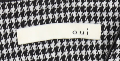 Oui Women's Black Houndstooth Pencil Dress Size 12
