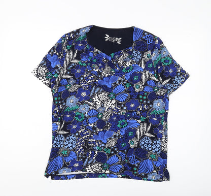 Unisex Adults UK Size 16 TIGI Blue Basic T-Shirt