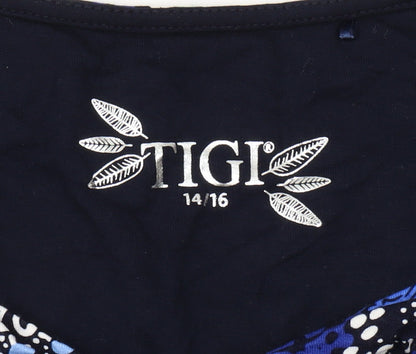 Unisex Adults UK Size 16 TIGI Blue Basic T-Shirt