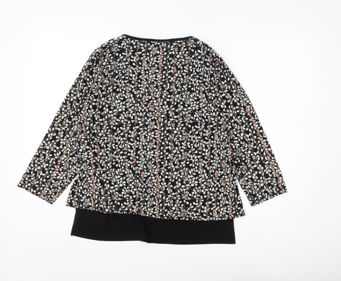 Womens UK Size 12 Classic Black Tunic Blouse