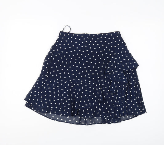Marks and Spencer Women's Blue Polka Dot Wrap Skirt