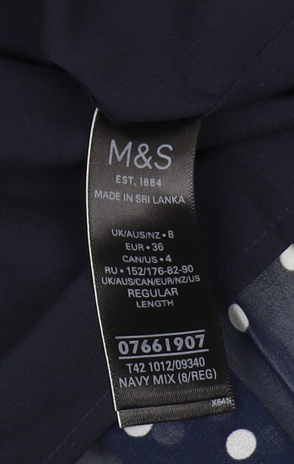 Marks and Spencer Women's Blue Polka Dot Wrap Skirt