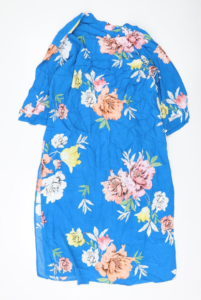 New Look Women's Blue Floral Cover Up Size 8