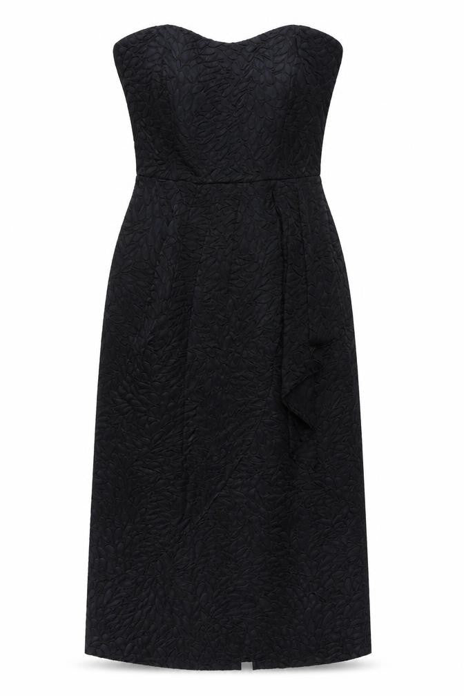Principles Black Midi Strapless Dress, Size 14, Women's