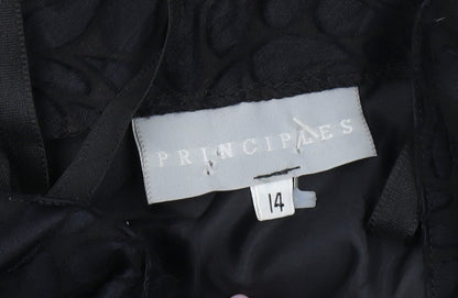 Principles Black Midi Strapless Dress, Size 14, Women's