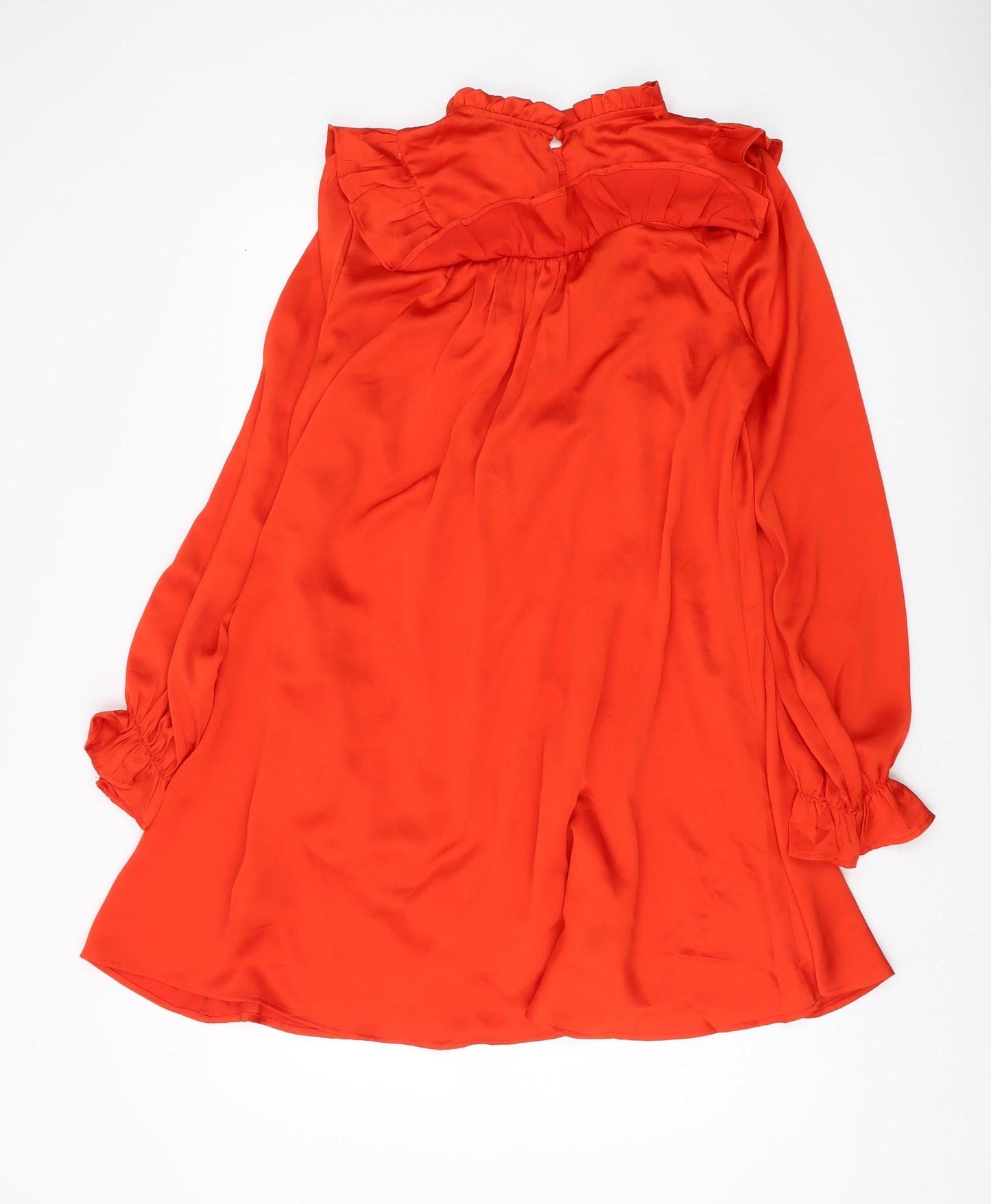 New Look Women's Red Short Ruffle Dress UK 16