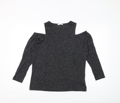 Womens UK Size 10 Zara Black Basic Blouse