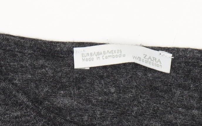 Womens UK Size 10 Zara Black Basic Blouse
