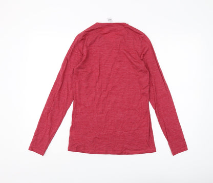 Decathlon Women's Red V-Neck Long Sleeve T-Shirt Size S
