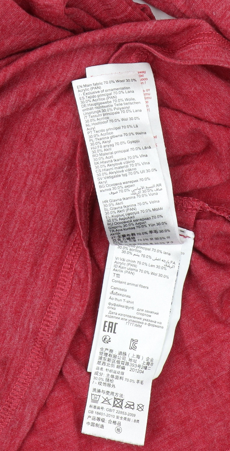 Decathlon Women's Red V-Neck Long Sleeve T-Shirt Size S