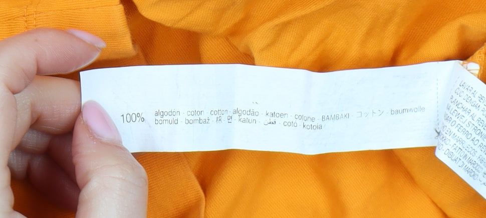 Zara Men's Orange Art Theme Regular Fit T-Shirt M