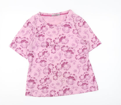 Peter Storm Women's Pink Floral T-Shirt Size 14