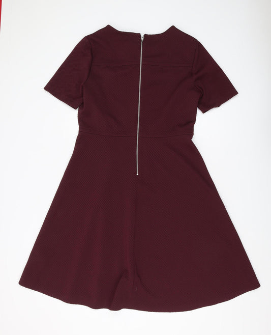 Debenhams Women's Red A-Line Dress, Size 14, Knee-Length
