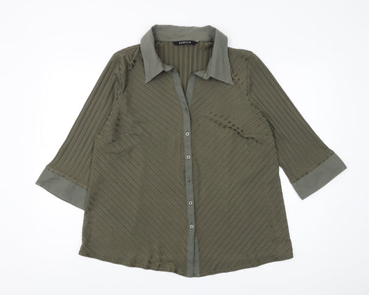 Womens UK Size 22 essence Green  Button-Up