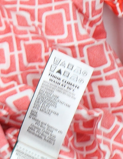 Womens UK Size 14 Marks and Spencer Red Basic Button-Up